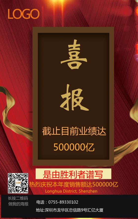 年度銷售額突破喜報(bào)模板下載